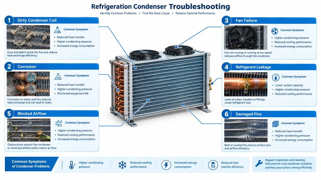 refrigeration condenser failure causes and troubleshooting